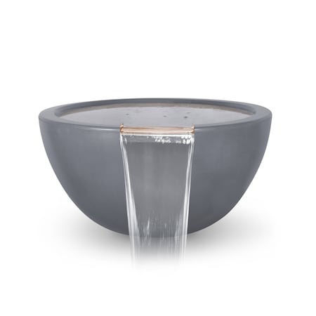 The Outdoor Plus 38 Round Luna Water Bowl - GFRC Concrete - Gray - OPT-LUNWO38-GRY